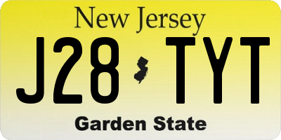 NJ license plate J28TYT