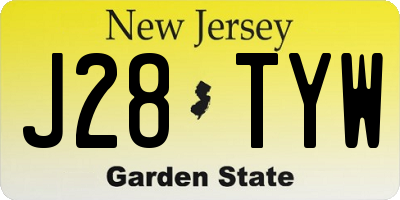 NJ license plate J28TYW