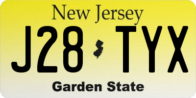 NJ license plate J28TYX