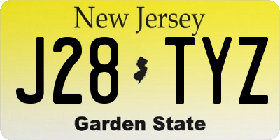 NJ license plate J28TYZ