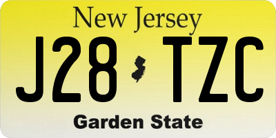 NJ license plate J28TZC
