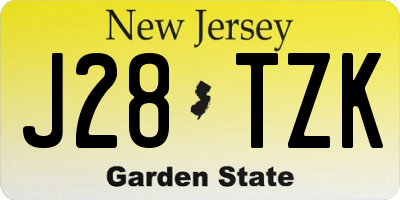 NJ license plate J28TZK