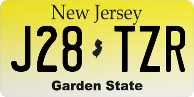 NJ license plate J28TZR