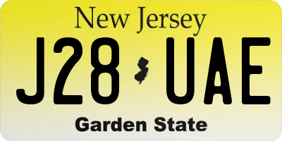NJ license plate J28UAE