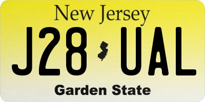 NJ license plate J28UAL