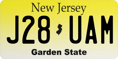 NJ license plate J28UAM