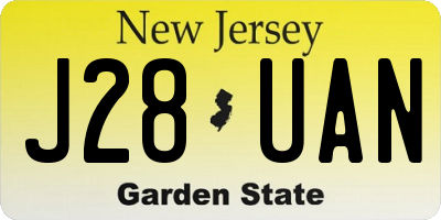 NJ license plate J28UAN