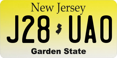 NJ license plate J28UAO