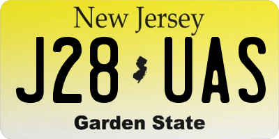 NJ license plate J28UAS