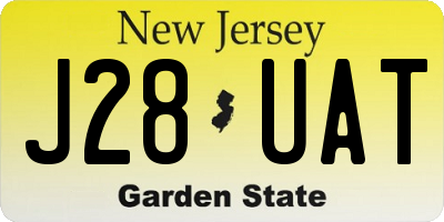 NJ license plate J28UAT