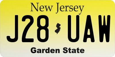 NJ license plate J28UAW