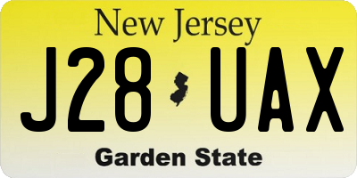 NJ license plate J28UAX