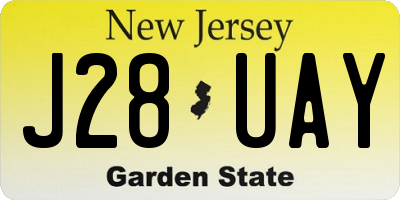 NJ license plate J28UAY