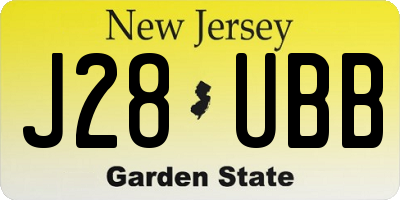 NJ license plate J28UBB