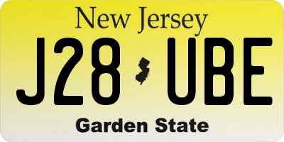 NJ license plate J28UBE