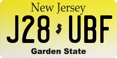 NJ license plate J28UBF