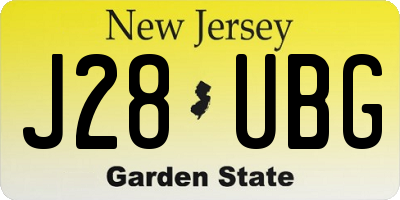 NJ license plate J28UBG