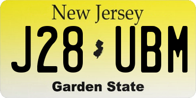 NJ license plate J28UBM