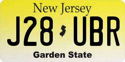 NJ license plate J28UBR