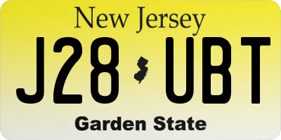 NJ license plate J28UBT