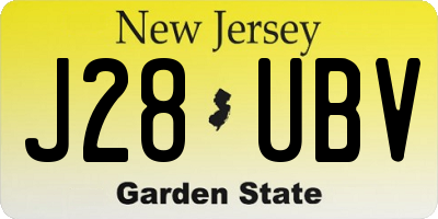 NJ license plate J28UBV