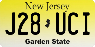 NJ license plate J28UCI