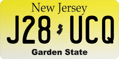 NJ license plate J28UCQ