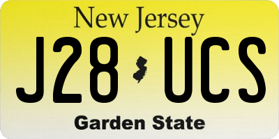 NJ license plate J28UCS