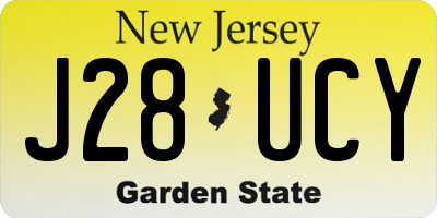 NJ license plate J28UCY