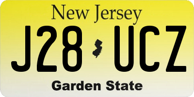 NJ license plate J28UCZ