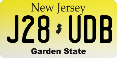NJ license plate J28UDB