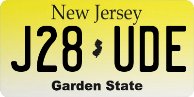 NJ license plate J28UDE