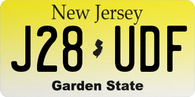 NJ license plate J28UDF