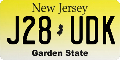 NJ license plate J28UDK