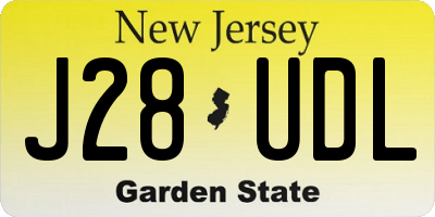 NJ license plate J28UDL