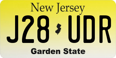 NJ license plate J28UDR