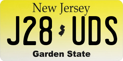NJ license plate J28UDS