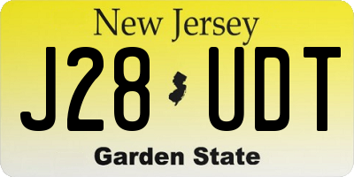 NJ license plate J28UDT