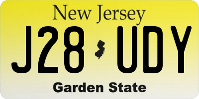 NJ license plate J28UDY