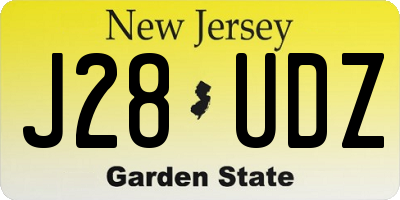 NJ license plate J28UDZ