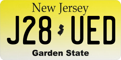 NJ license plate J28UED