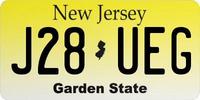 NJ license plate J28UEG