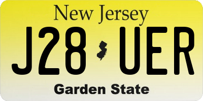 NJ license plate J28UER