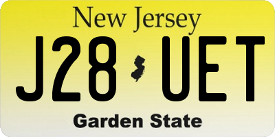 NJ license plate J28UET