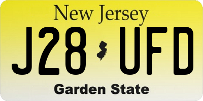 NJ license plate J28UFD