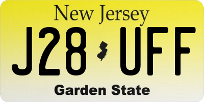 NJ license plate J28UFF