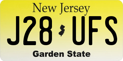 NJ license plate J28UFS