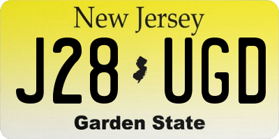 NJ license plate J28UGD