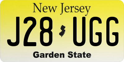 NJ license plate J28UGG