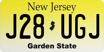 NJ license plate J28UGJ